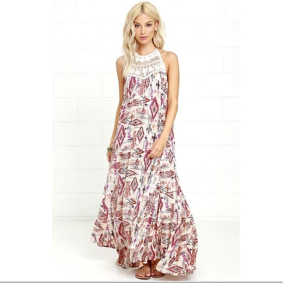 Billabong Dresses & Skirts - BILLABONG shine on crochet neck maxi dress M